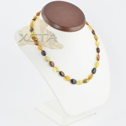 Amber multi necklace flat olive multicolour